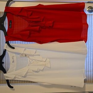 2-New York & Co blouses, 1-NWT white & 1-red great condition size XL